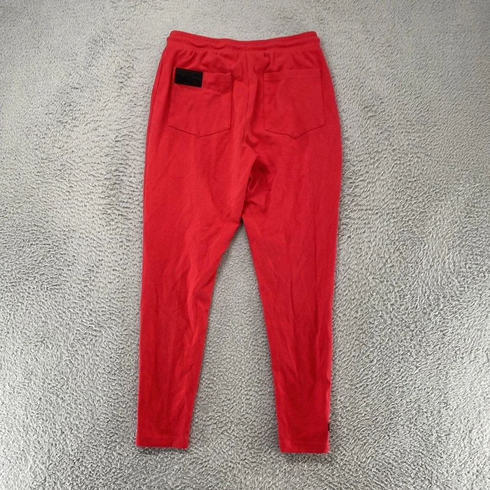 Alphalete‎ Joggers Mens Medium Red Knit Sweatpants Zip Pocket Slim Fit Gym